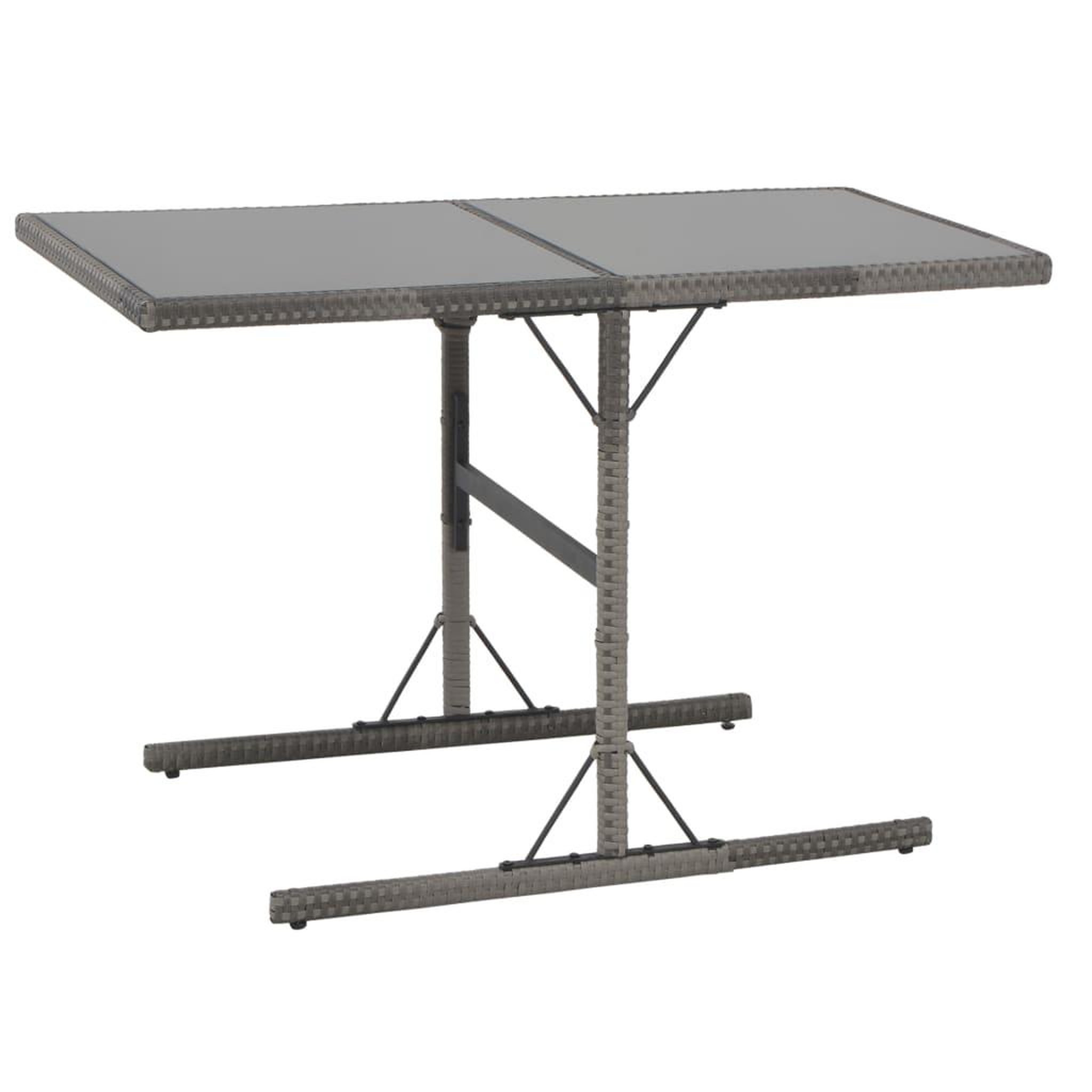 Voir la diapositive 3 : VIDAXL Ensemble a manger d'exterieur 7pcs coussins Resine tressee Gris