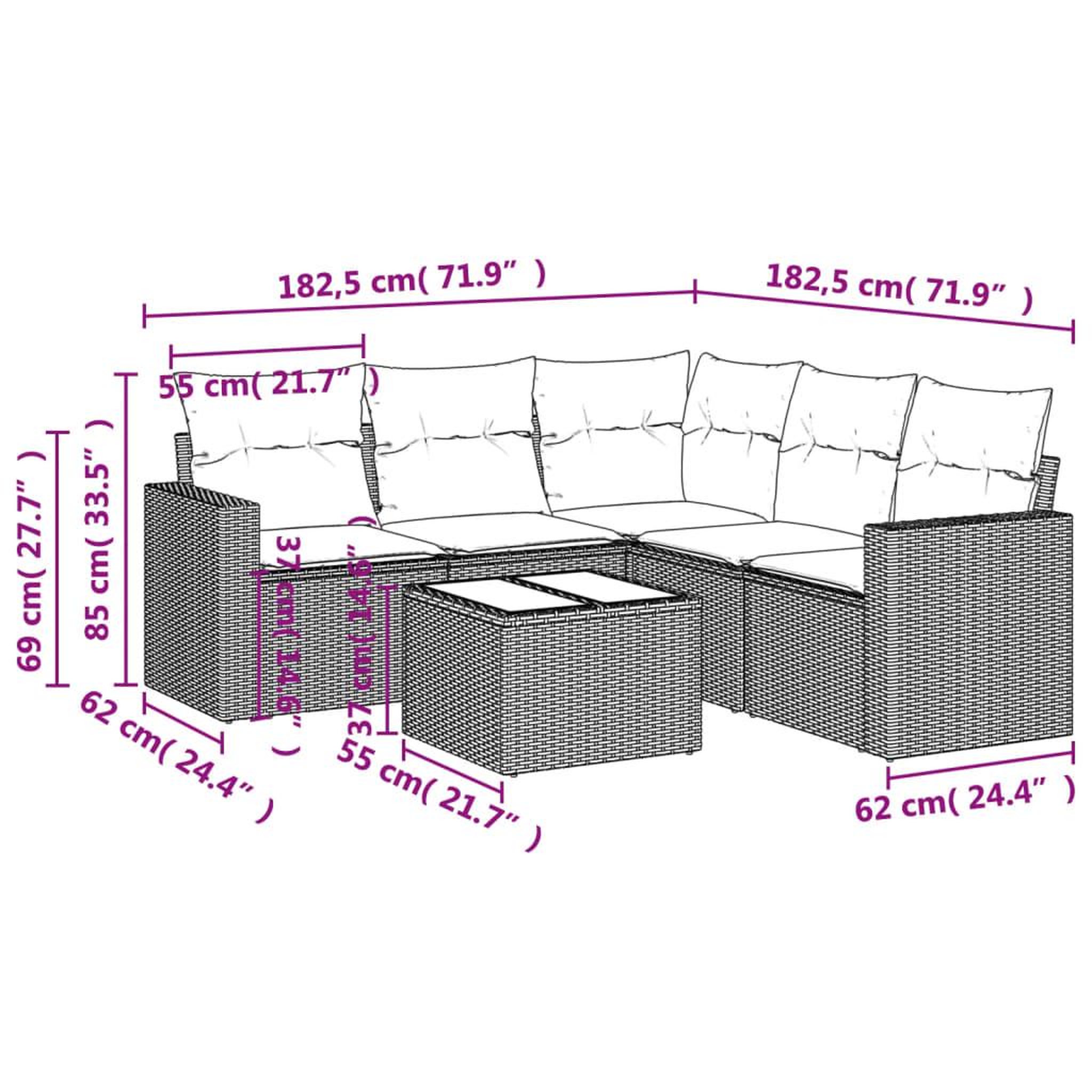 Voir la diapositive 6 : VIDAXL Salon de jardin 6 pcs avec coussins noir resine tressee