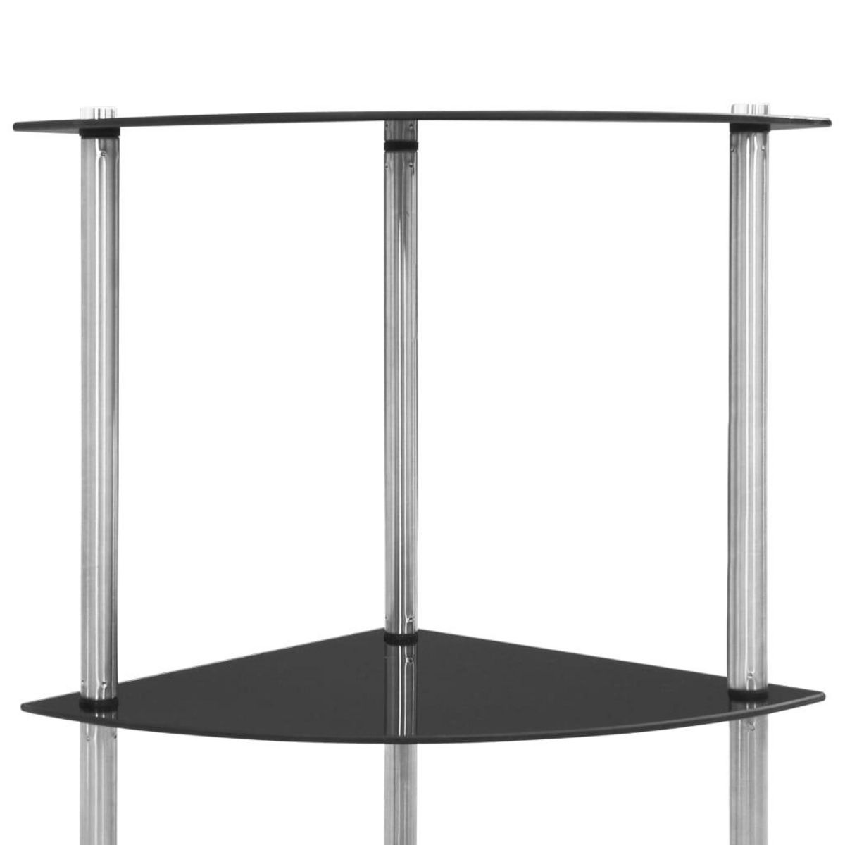 VIDAXL Etagere a 6 niveaux Noir 30x30x160 cm Verre trempe