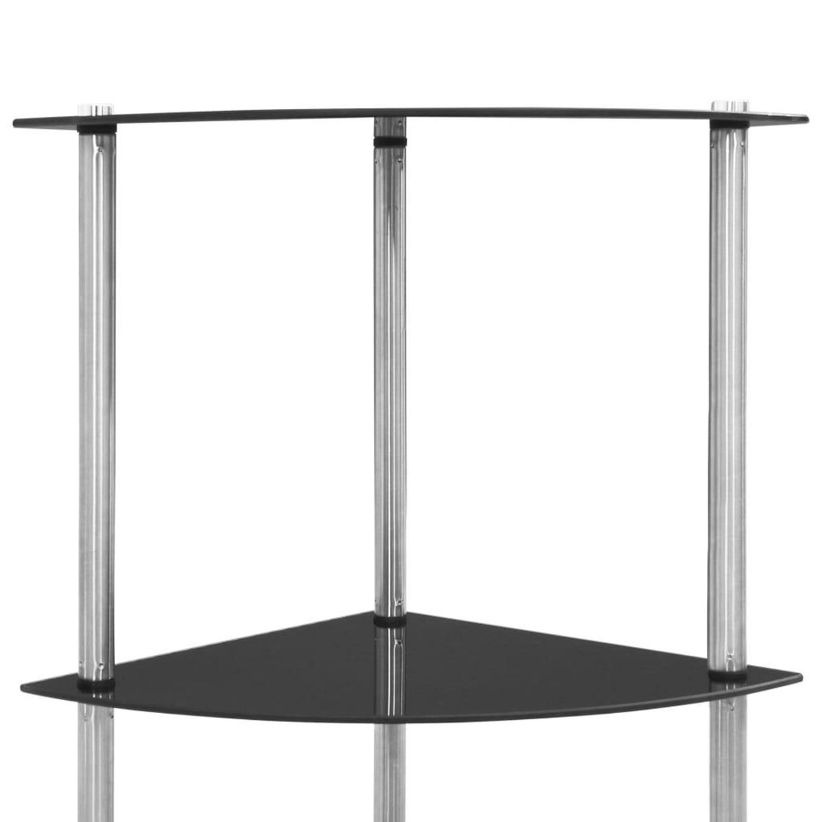 VIDAXL Etagere a 6 niveaux Noir 30x30x160 cm Verre trempe