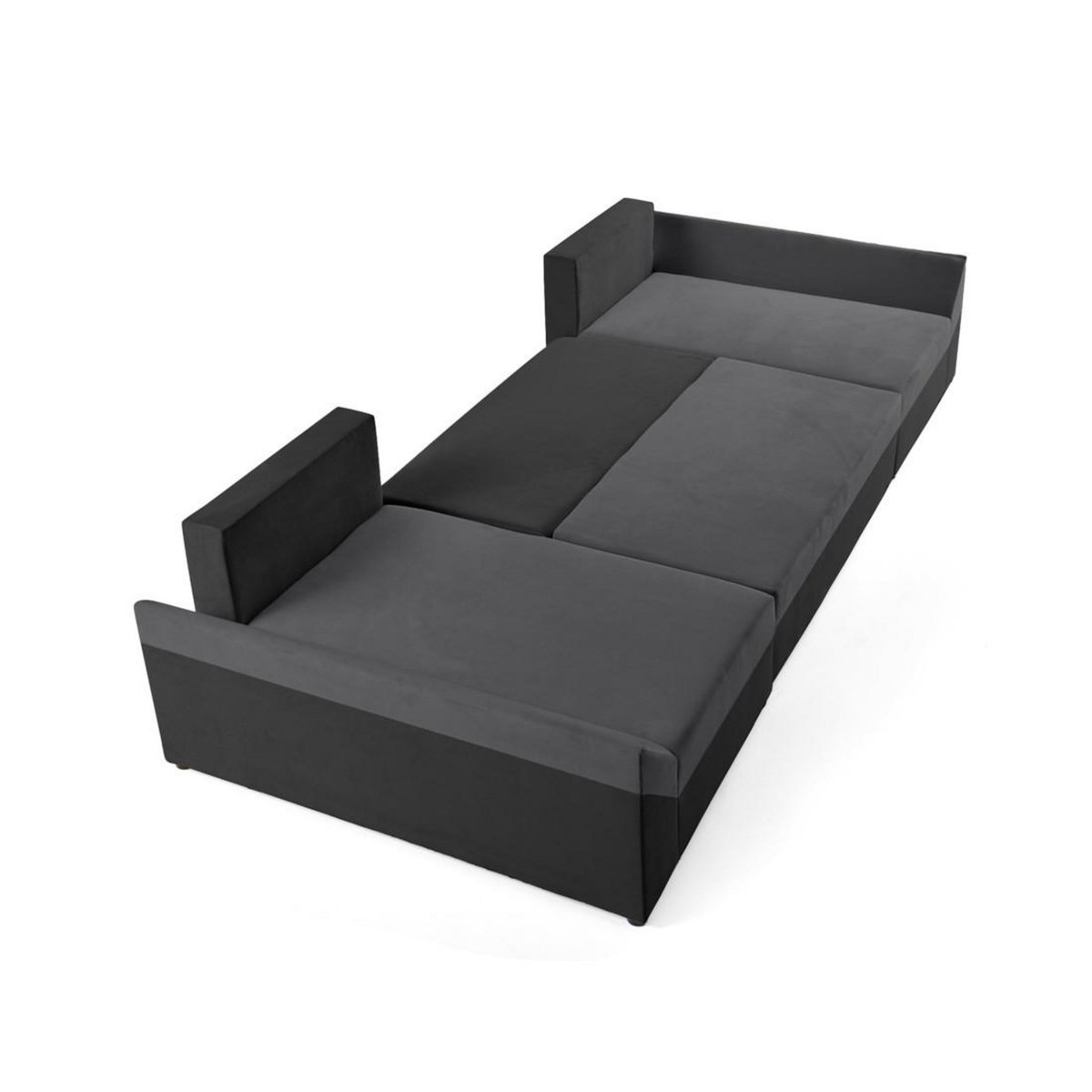 BEST MOBILIER Mike - canapé panoramique en u - 7 places - convertible - avec coffre - en velours