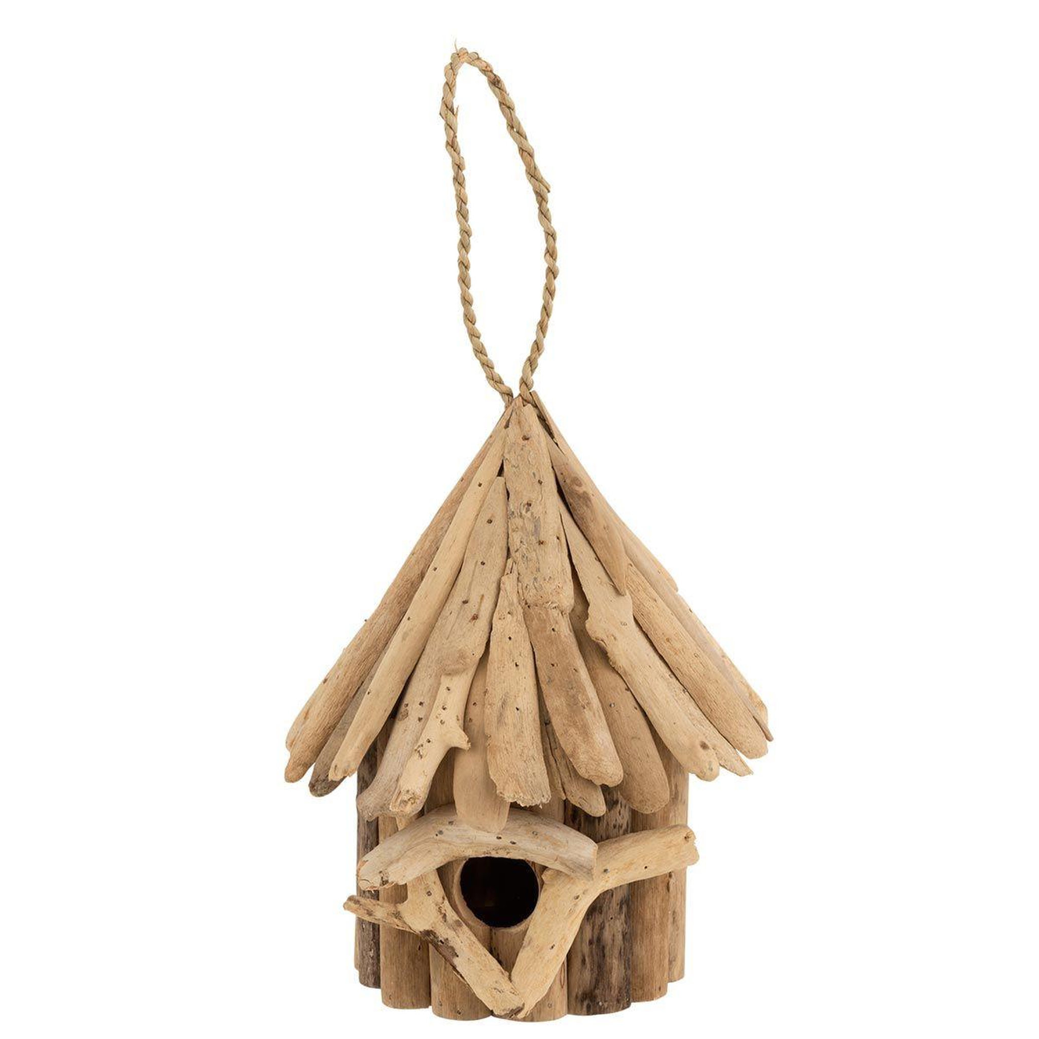 Voir la diapositive 1 : J-LINE Nichoir pour oiseaux  bois flotté  23cm naturel