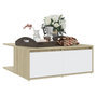 Voir la diapositive 3 : VIDAXL Table basse blanc et chene sonoma 80x80x31 cm bois d'ingenierie