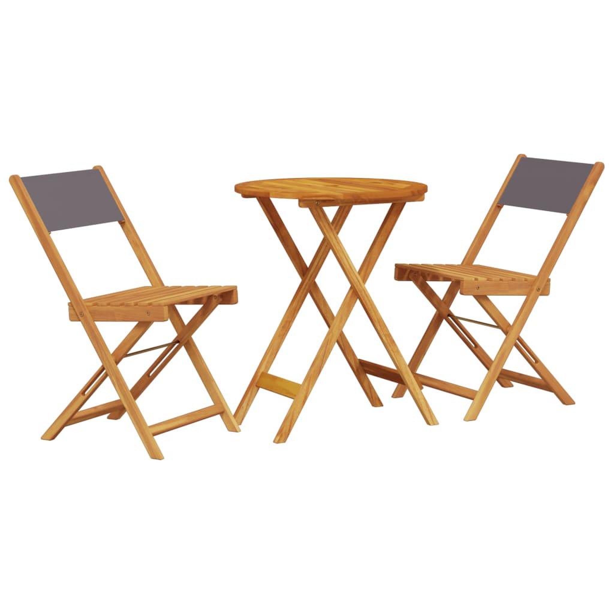Voir la diapositive 2 : VIDAXL Ensemble de bistro 3 pcs anthracite tissu et bois massif