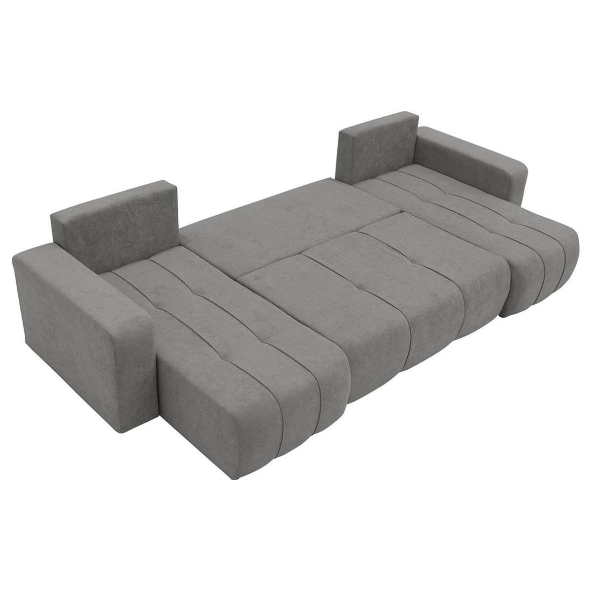 BEST MOBILIER Nicole - canapé panoramique en u 7 places convertible avec coffre en tissu