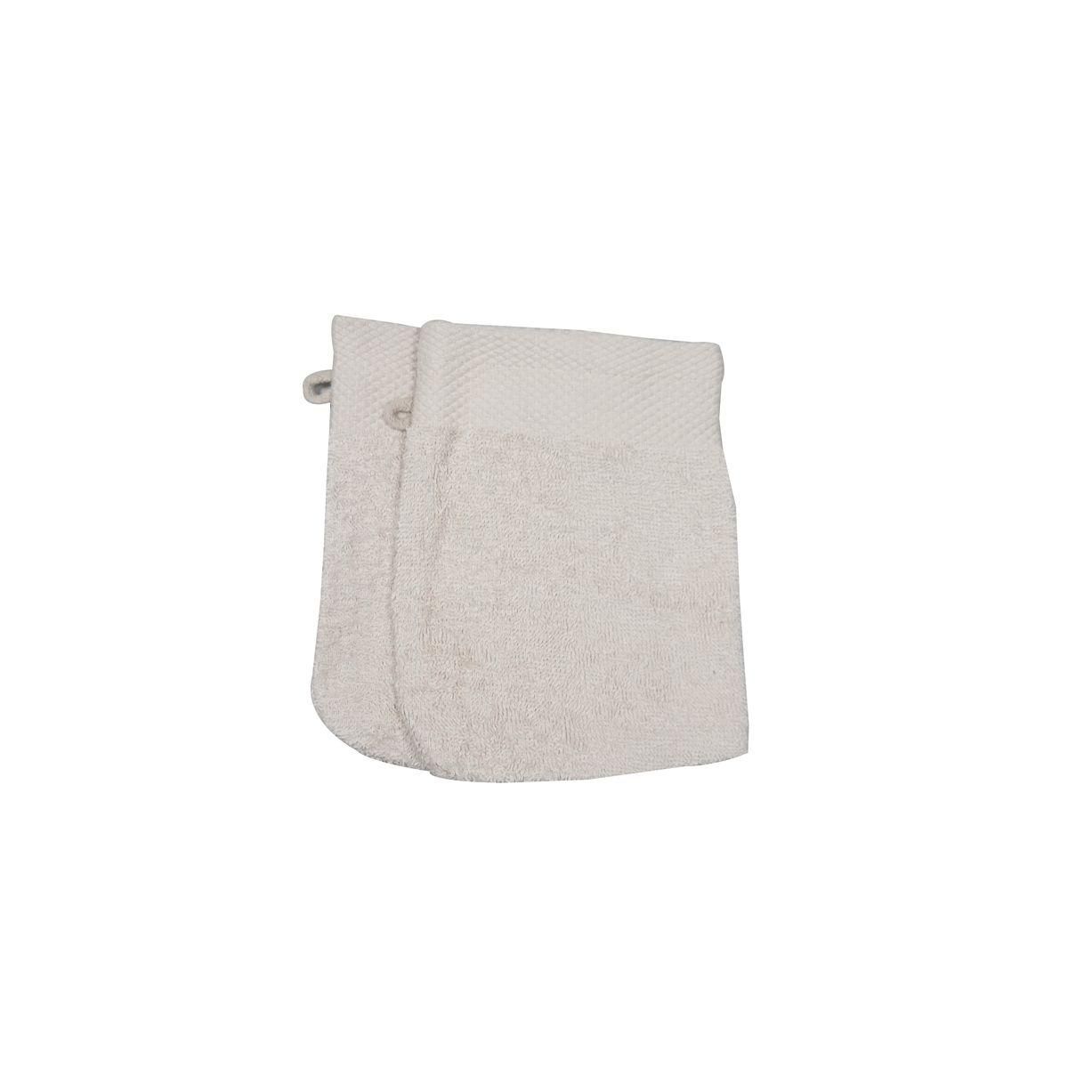 Lot de 2 gants de toilette uni en coton 450gsm