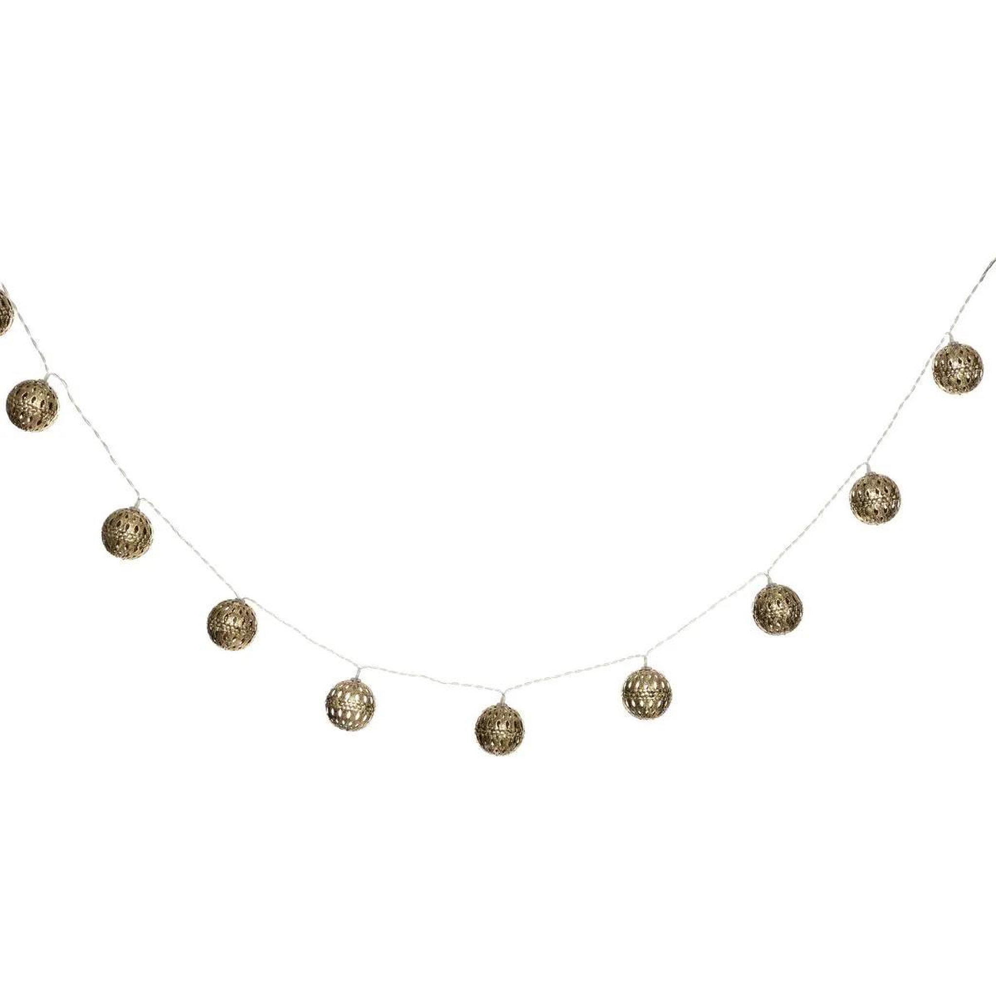 ATMOSPHERA Guirlande lumineuse led  10 boules  165cm or
