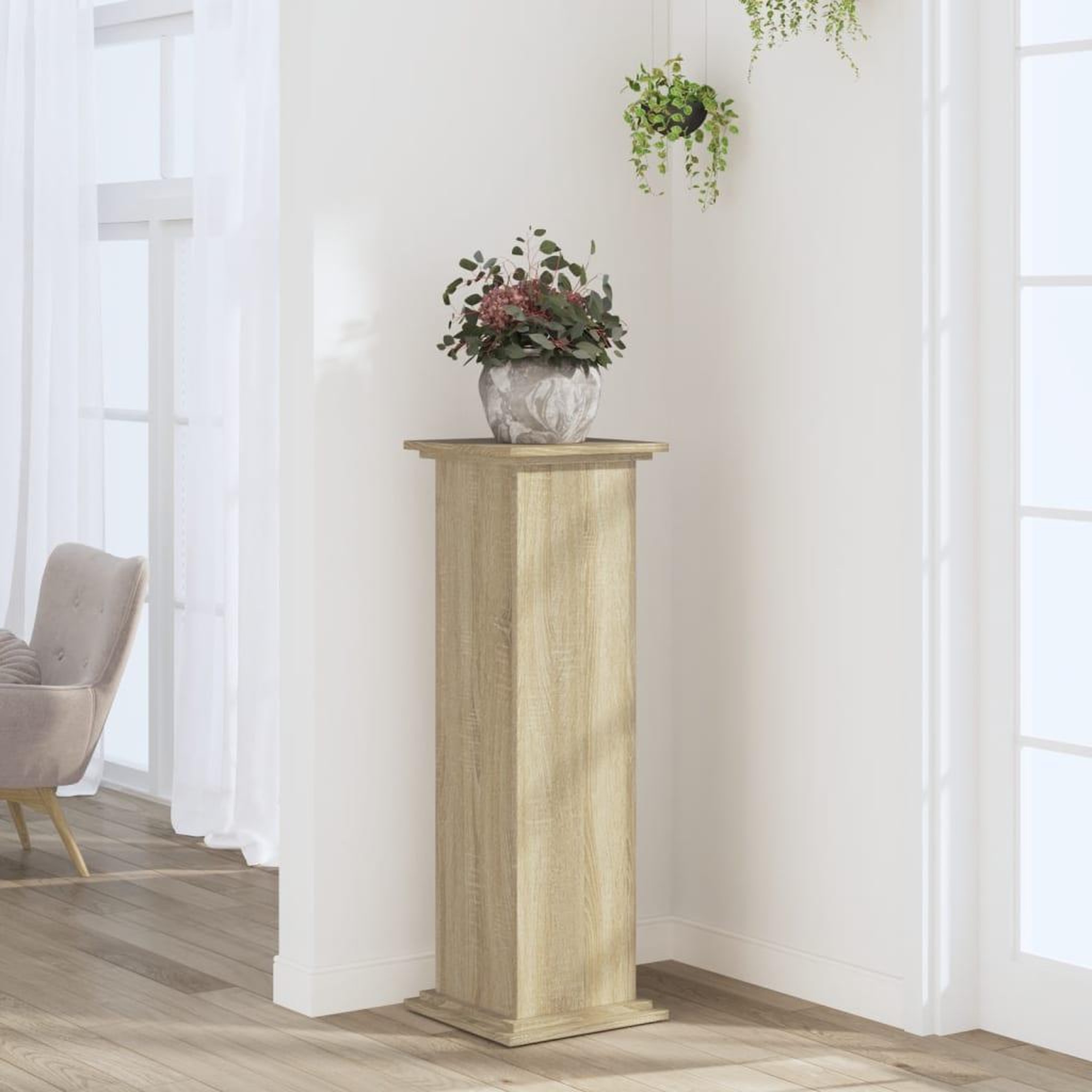 VIDAXL Support pour plantes chene sonoma 33x33x100cm bois d'ingenierie