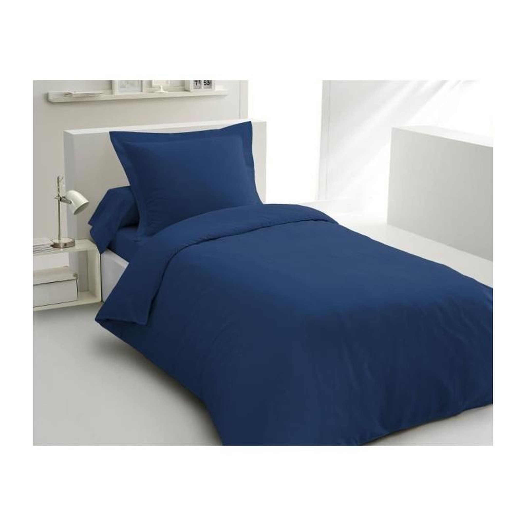 Voir la diapositive 1 : LOVELY HOME PARURE DE COUETTE LOVELY HOME - 140x200 cm - 100% COTON - BLEU