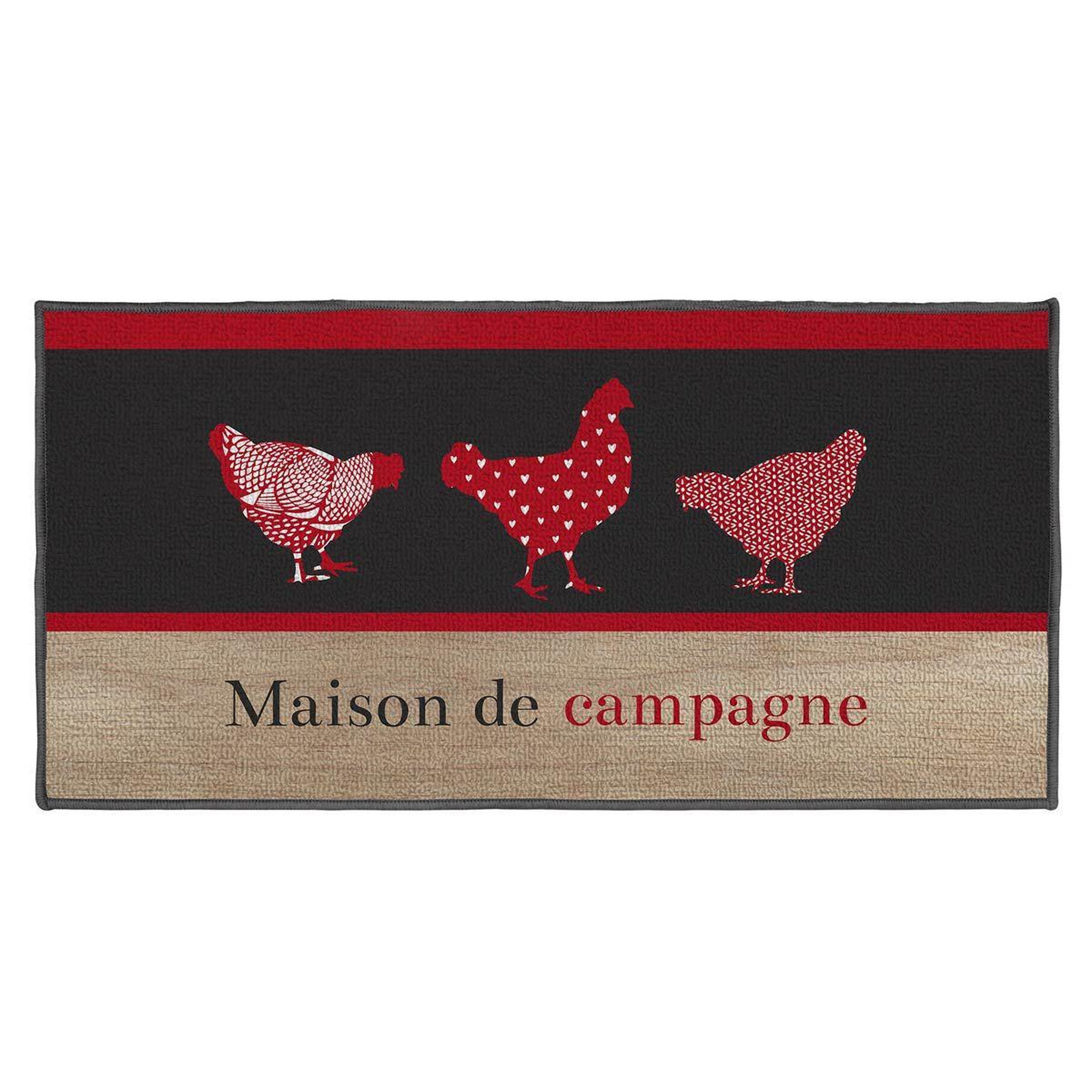 Douceur d'Intérieur Tapis déco rectangle  campagne  50x120cm rouge