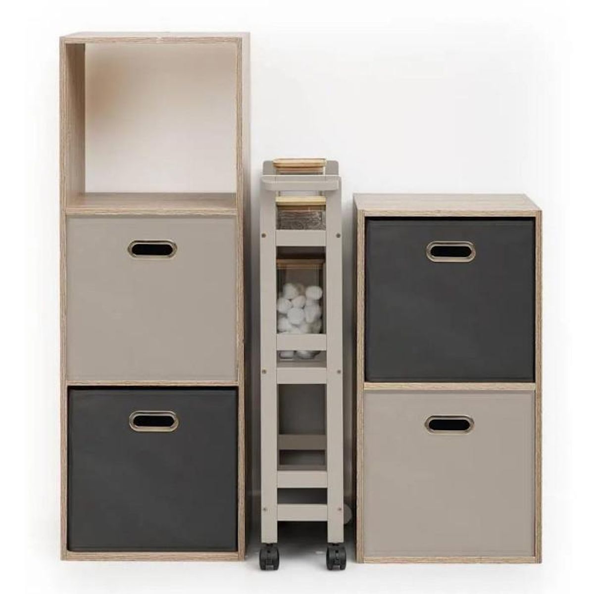 FIVE Desserte de Cuisine  3 Niveaux  75cm Naturel