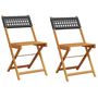 Voir la diapositive 2 : VIDAXL Chaises de bistrot lot de 2 noir bois massif d'acacia et rotin