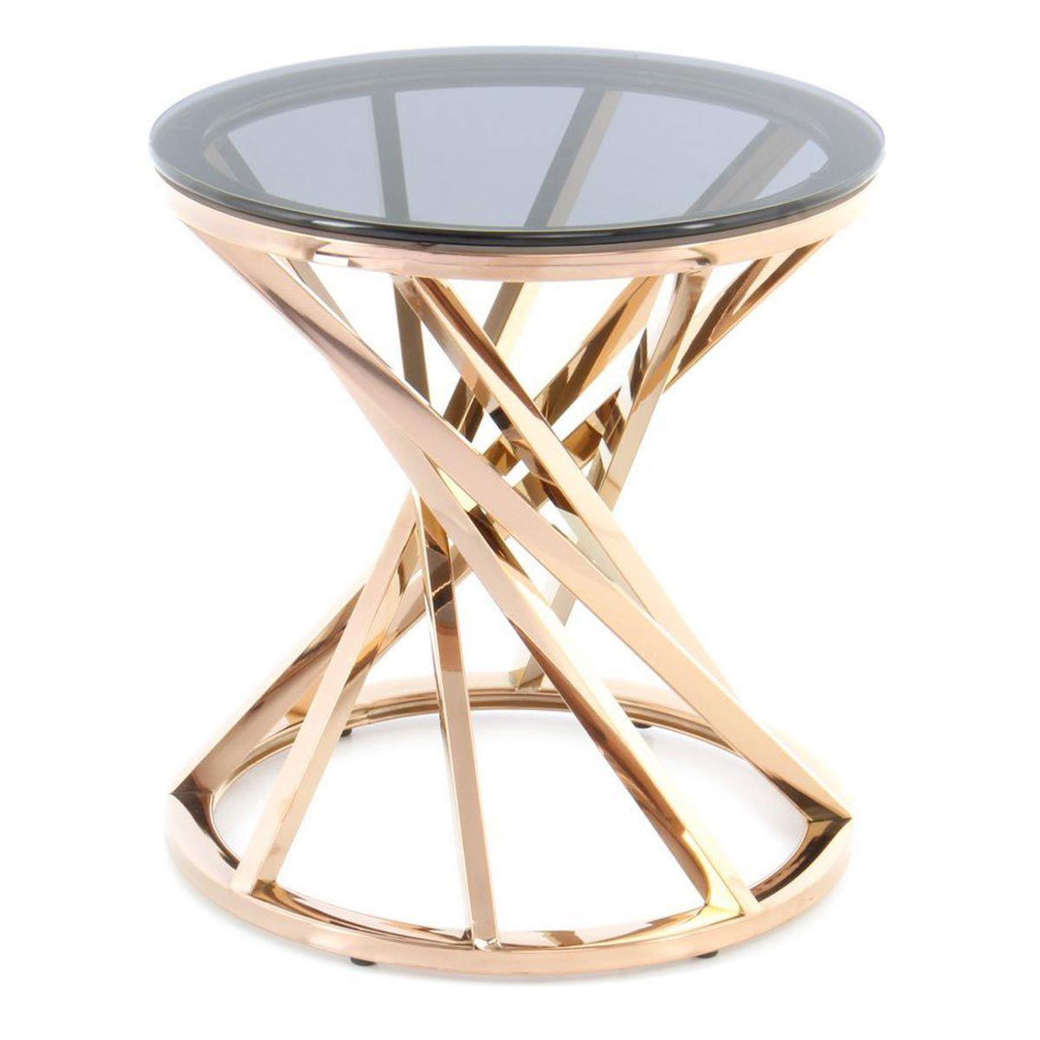 Voir la diapositive 1 : Paris Prix Table d'appoint design  wesley  55cm gris & or rose