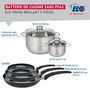Voir la diapositive 2 : ELO Ensemble de 3 Poêles de cuisson 24, 28 et 32 cm et 2 faitouts 14 et 24 cm Elo Prima Brillant