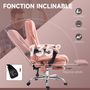 Voir la diapositive 6 : VINSETTO Fauteuil de bureau manager massant chauffant inclinable réglable télécommande repose-pieds rétractable velours rose poudré