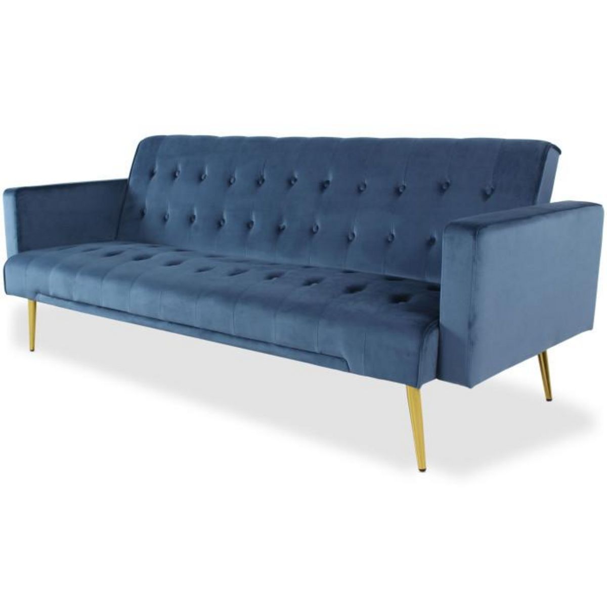 Paris Prix Canapé Convertible Velours  Tybio  191cm Bleu