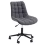 IDIMEX Chaise de bureau TALIA, fauteuil pivotant sans accoudoirs, siège à roulettes réglables en hauteur, revêtement en tissu gris foncé