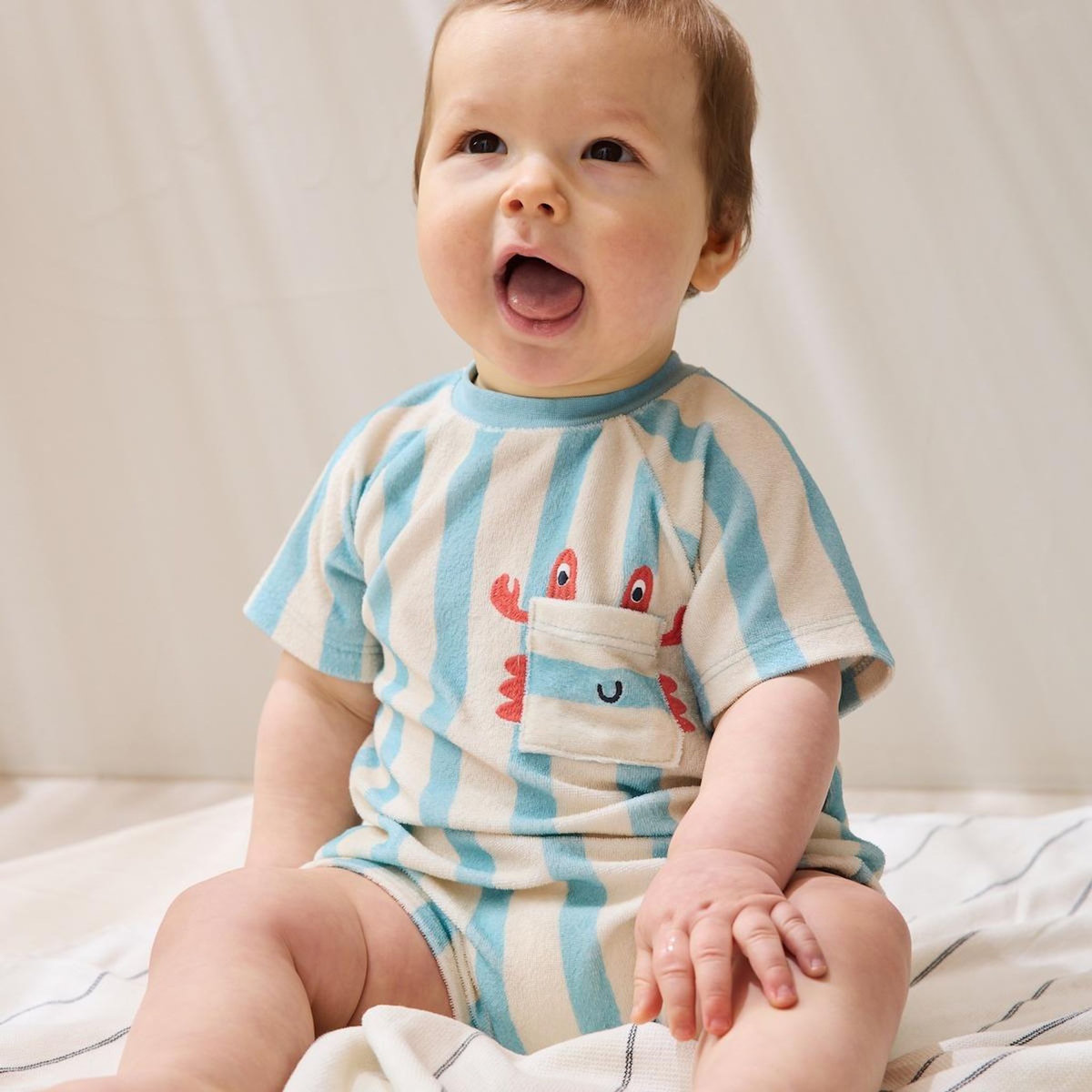 Petit Béguin Barboteuse bébé en éponge Cayo coco