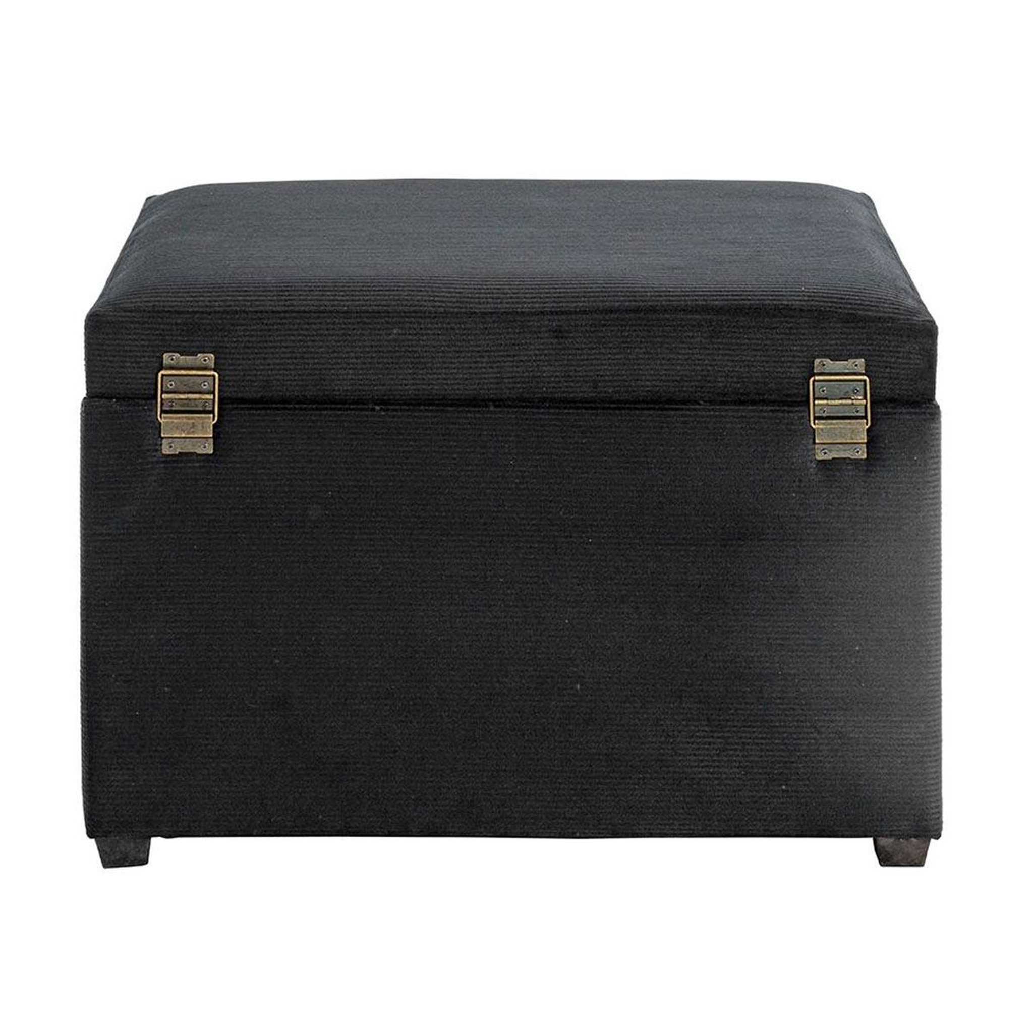 Voir la diapositive 4 : Paris Prix Banc coffre de rangement côtelé  timmy  58cm noir