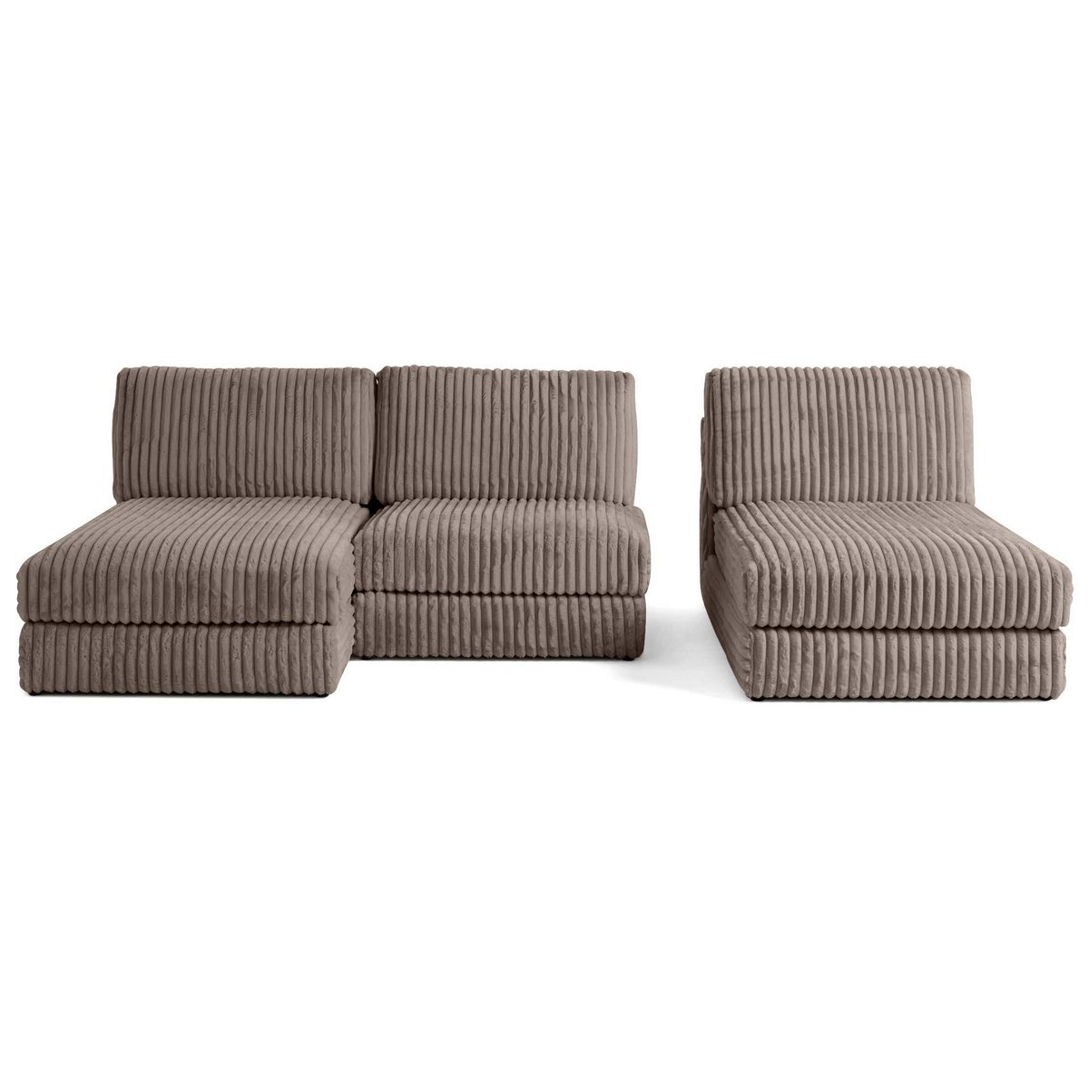 LISA DESIGN Jasper - canapé panoramique modulable - en fausse fourrure côtelée