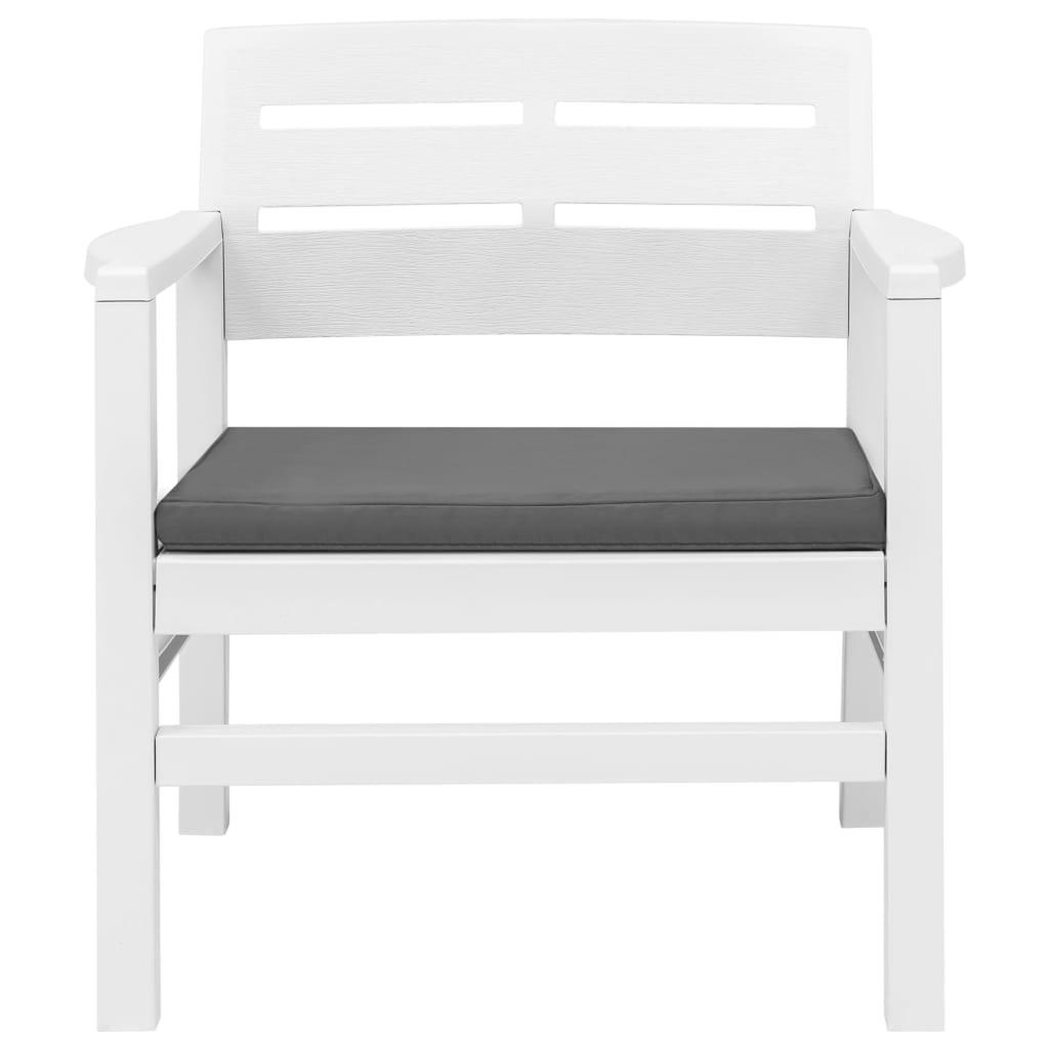 Voir la diapositive 3 : VIDAXL Salon de jardin 3 pcs Plastique Blanc