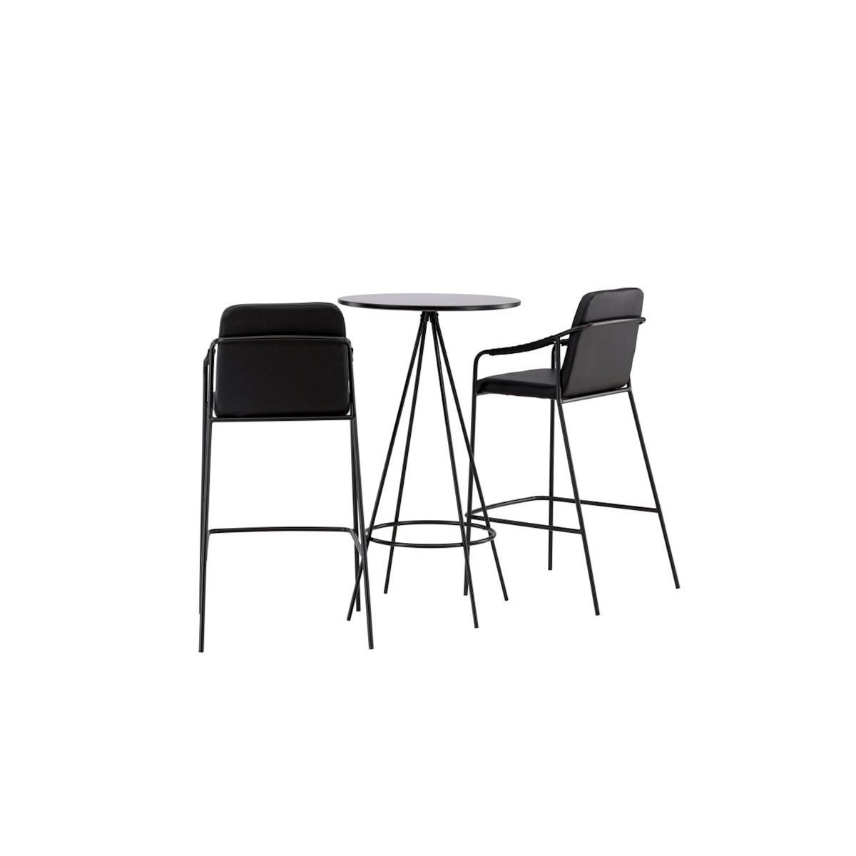 Paris Prix Ensemble Table de Bar & 2 Chaises  Bistro & Tvist  105cm Noir