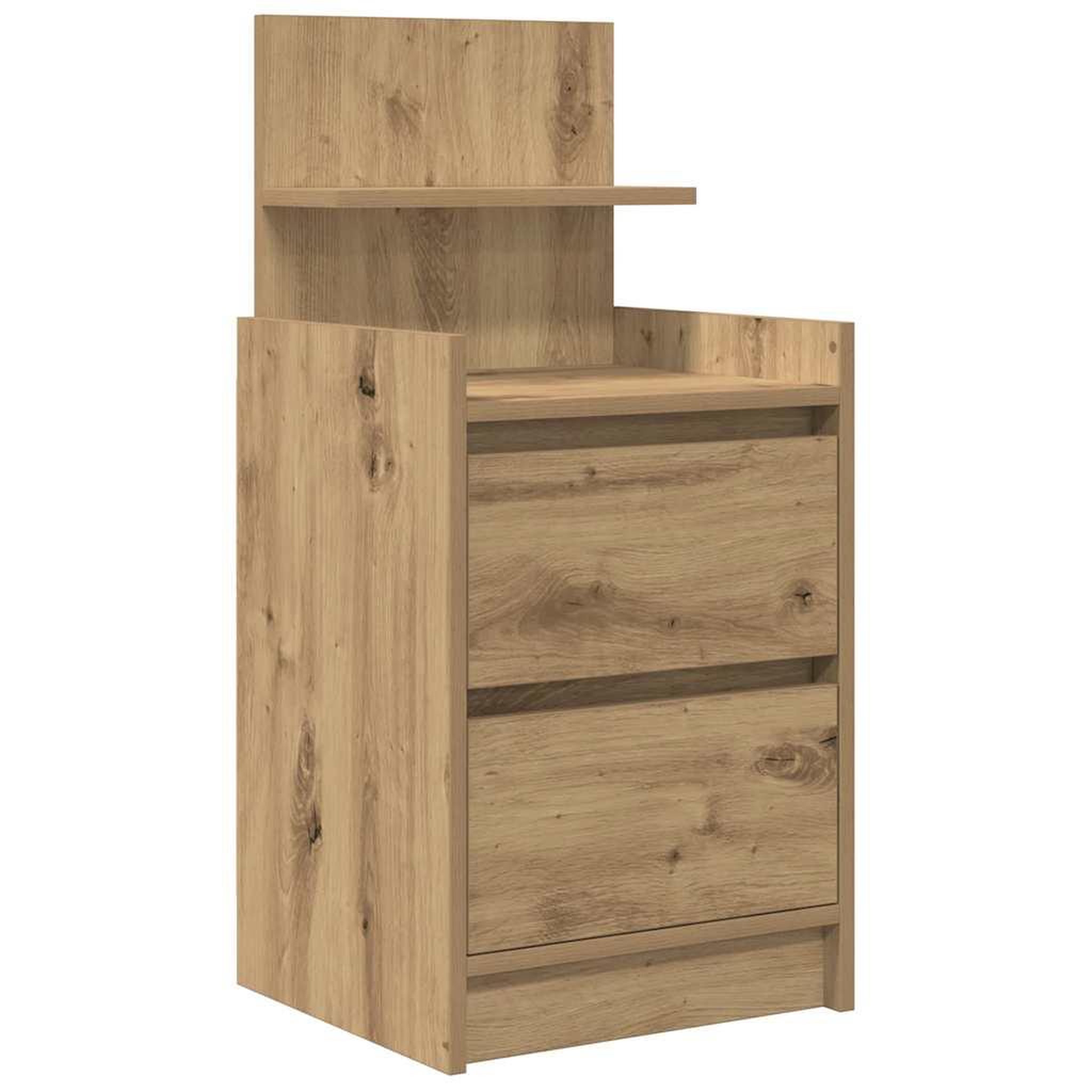 Voir la diapositive 2 : VIDAXL Table de chevet avec 2 tiroirs chene artisanal 38x34x80 cm