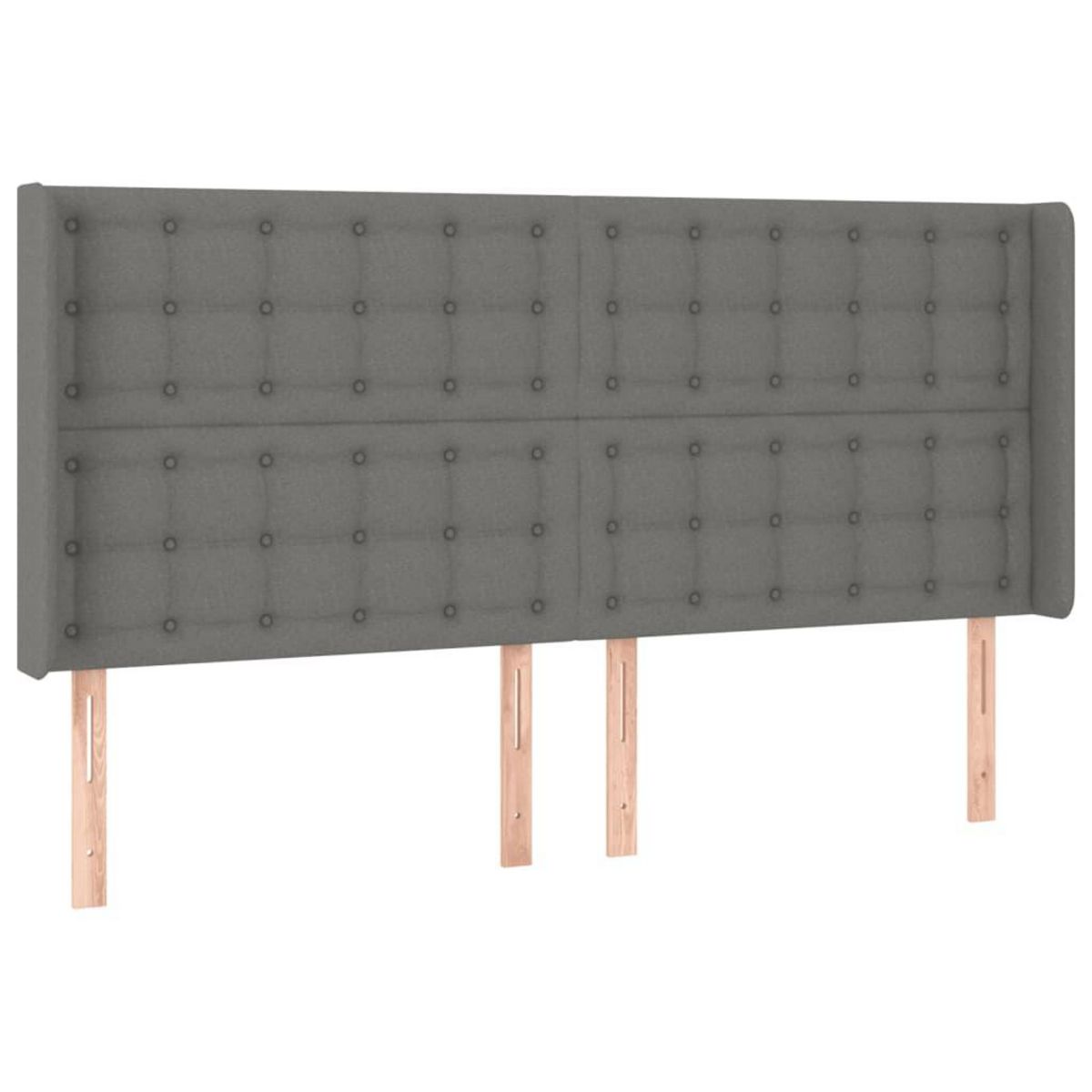 VIDAXL Tete de lit a LED Gris fonce 203x16x118/128 cm Tissu
