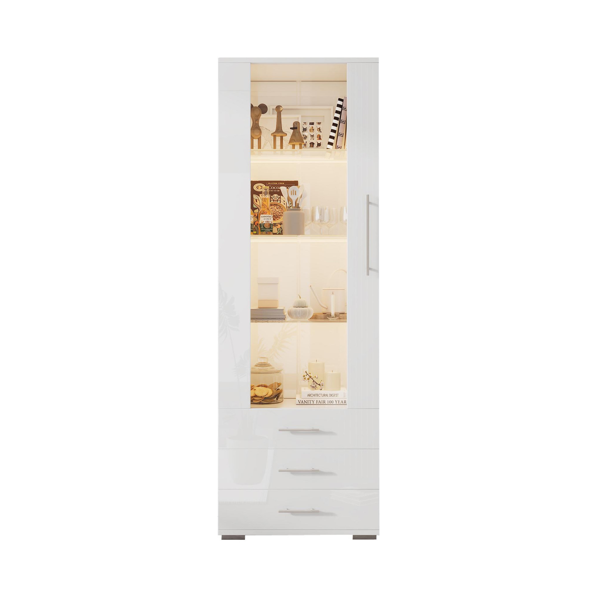 Voir la diapositive 1 : MERAX Vitrine 3 étagères led