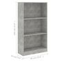 Voir la diapositive 6 : VIDAXL Bibliotheque 3 niveaux Gris beton 60x24x109cm Bois d'ingenierie
