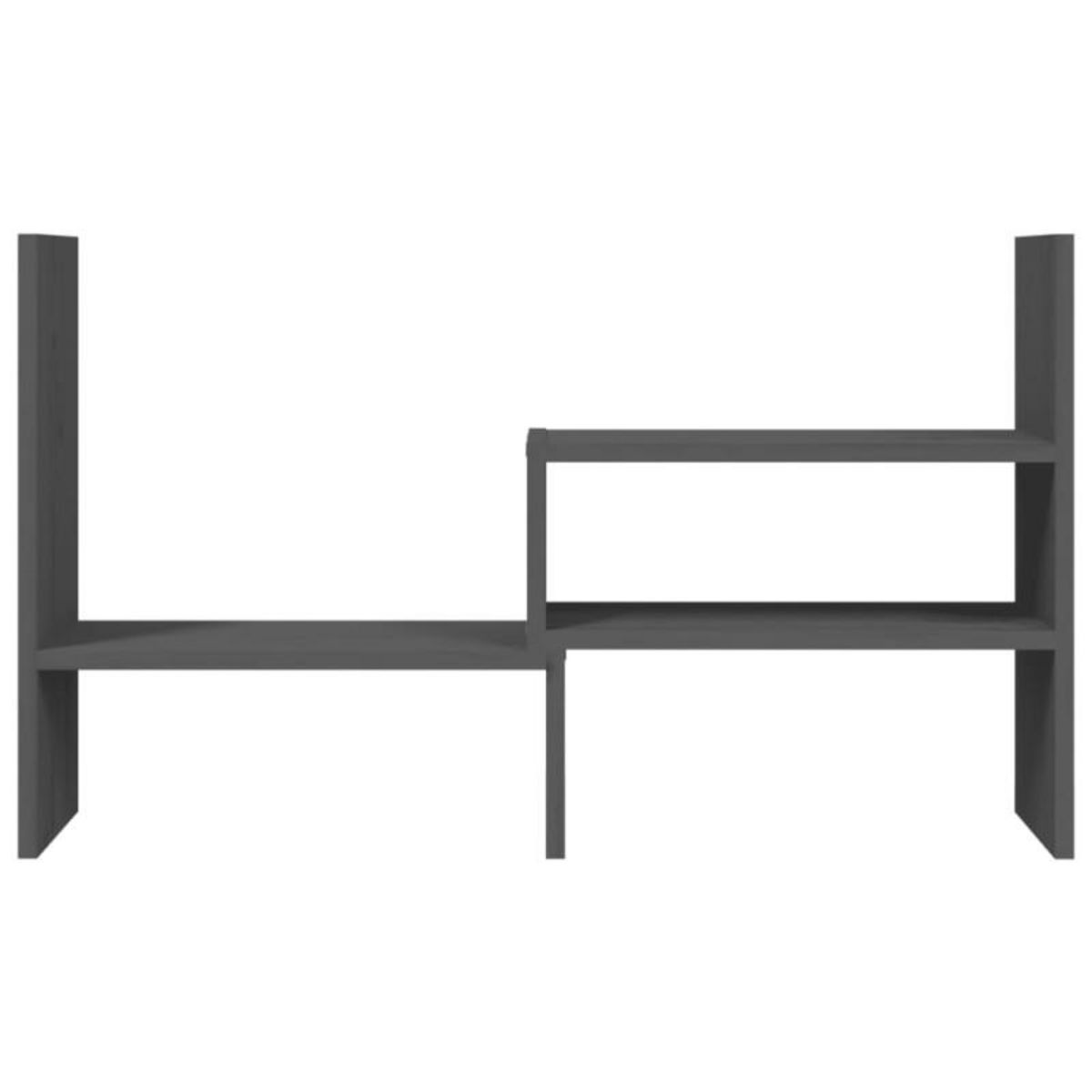 VIDAXL Support pour moniteur Gris (39 72)x17x43 cm Bois de pin solide