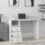 Voir la diapositive 3 : VIDAXL Bureau avec tiroirs Blanc 102x50x76 cm Bois d'ingenierie