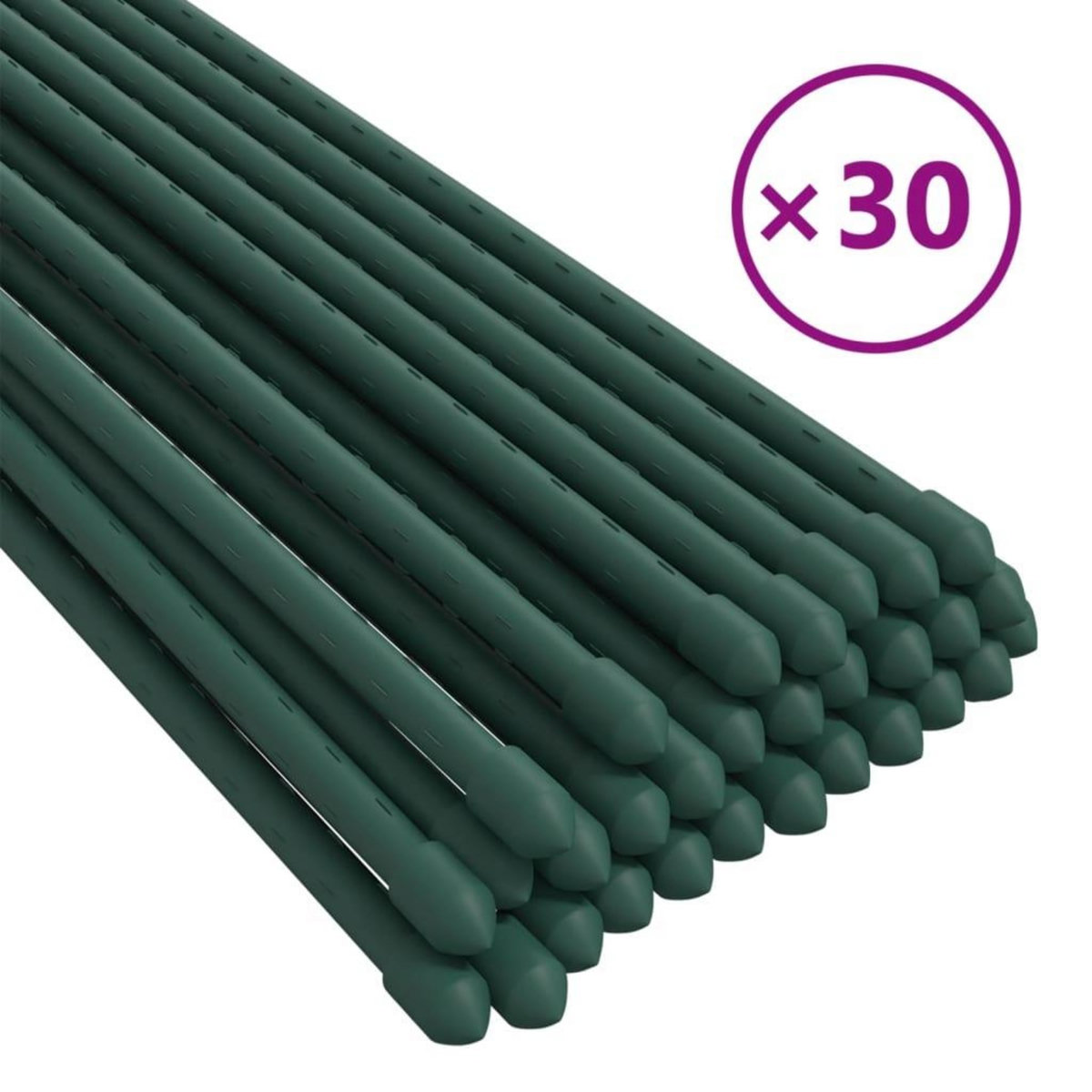 VIDAXL Piquets pour plantes de jardin 30 pcs vert 180 cm acier