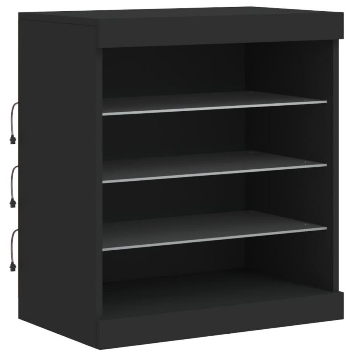 VIDAXL Buffet avec lumieres LED noir 60,5x37x67 cm