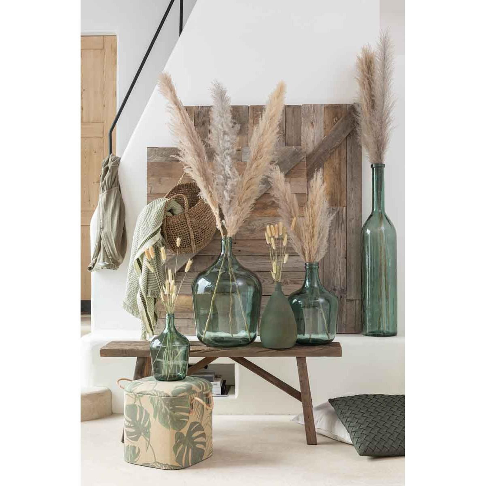 Voir la diapositive 2 : J-LINE Vase design en verre  carafe  101cm vert