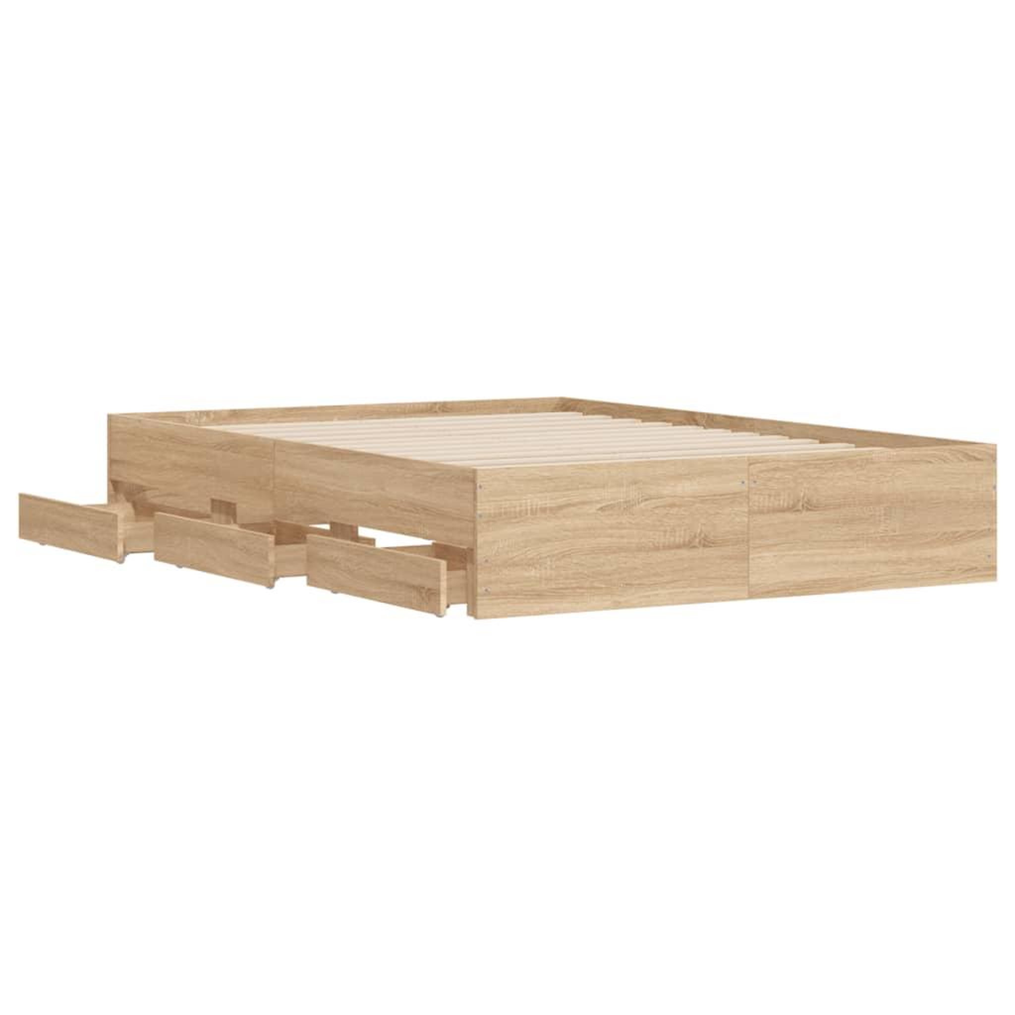 Voir la diapositive 5 : VIDAXL Cadre de lit avec tiroirs sans matelas chene sonoma 120x190 cm