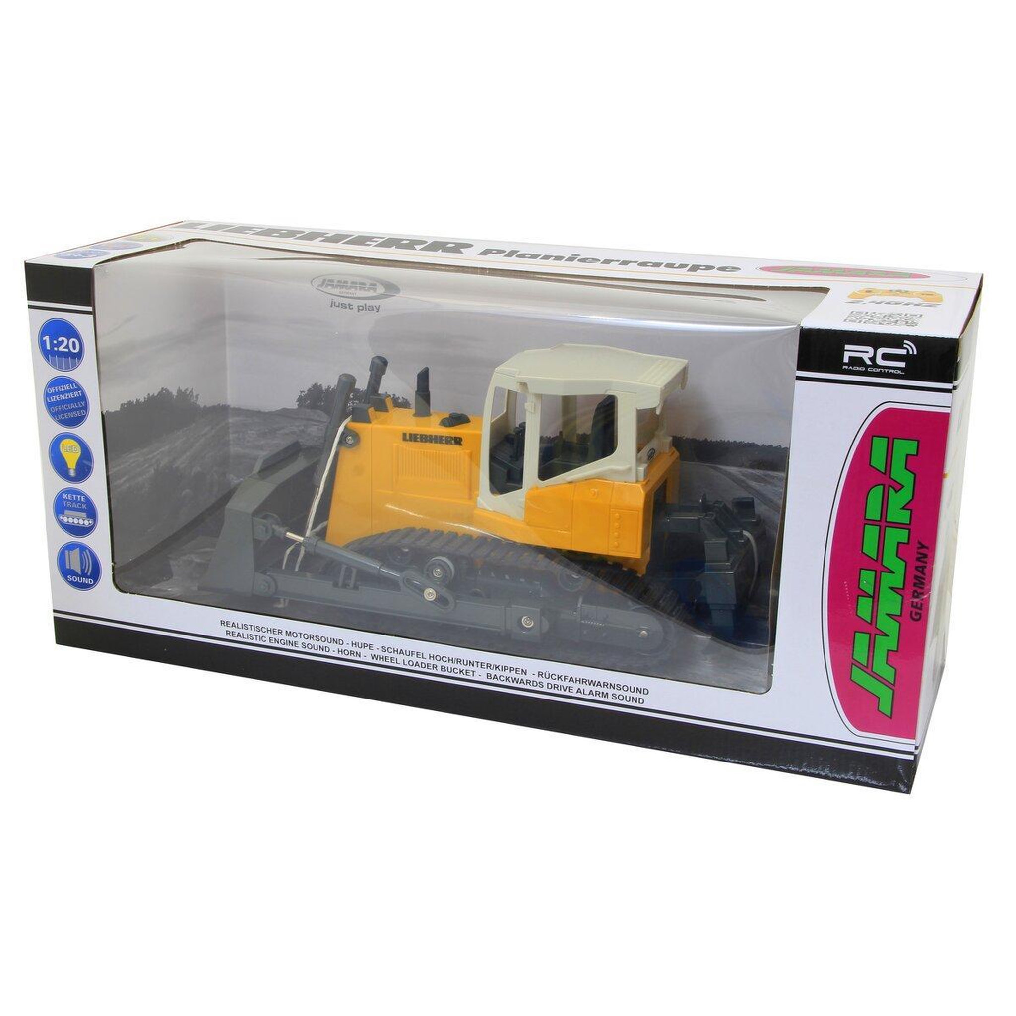 Voir la diapositive 2 : Jamara Bulldozer Liebherr 1:20 2,4GHz
