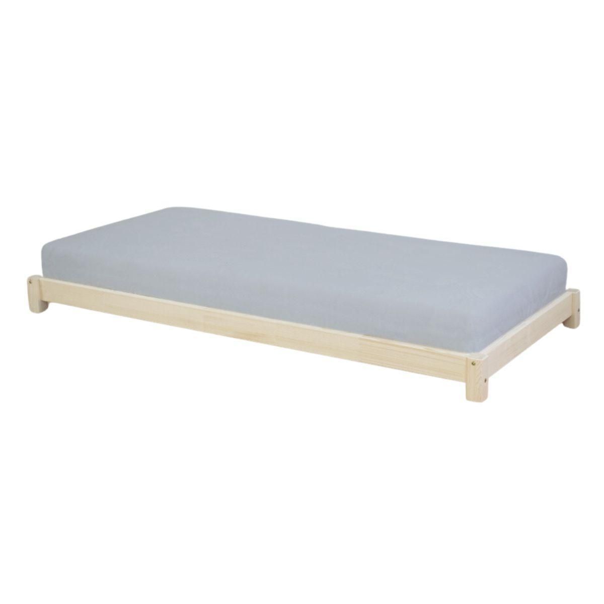 BENLEMI Lit simple en bois TEENY Verni 90x160cm