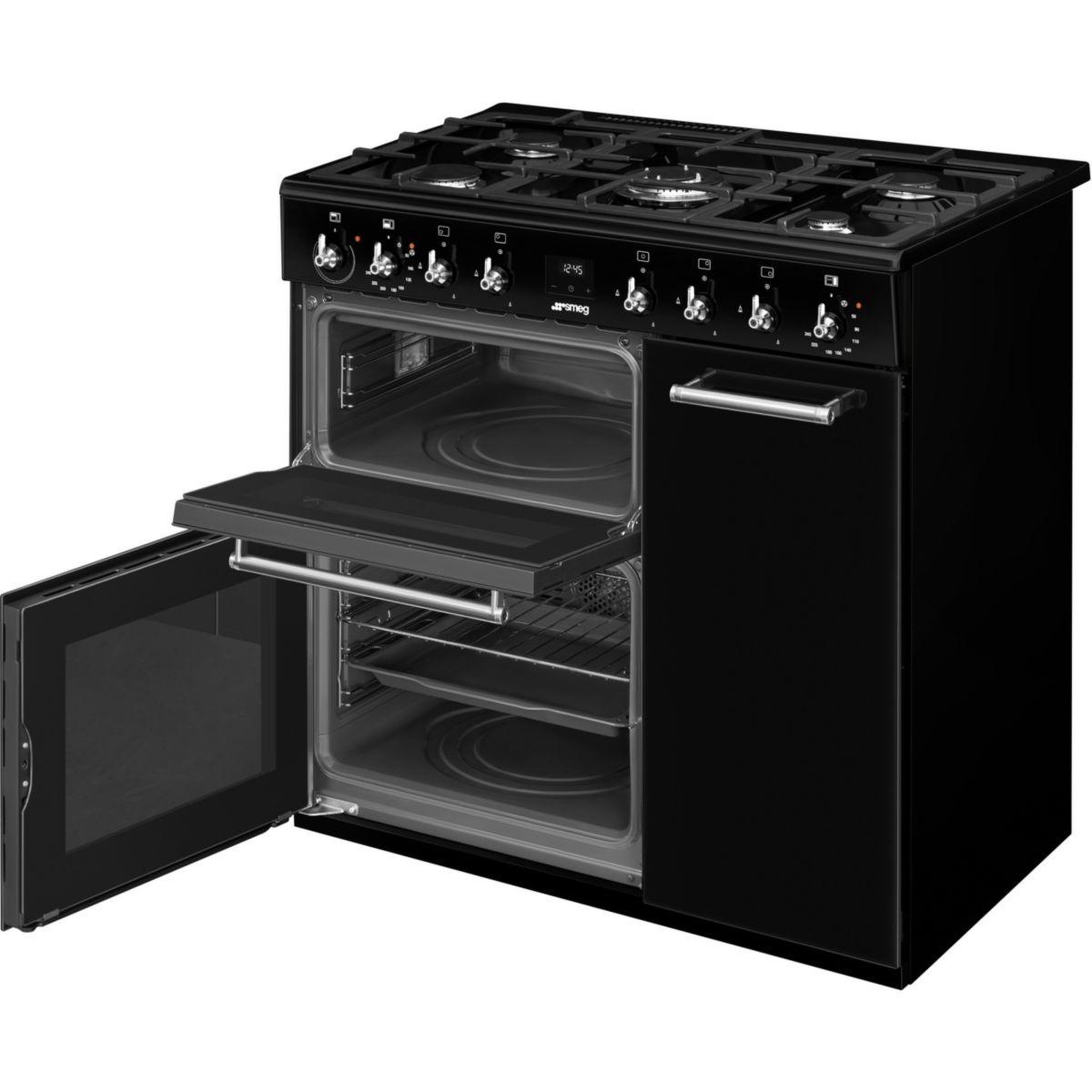 Voir la diapositive 3 : SMEG Piano de cuisson gaz cx93gmbl