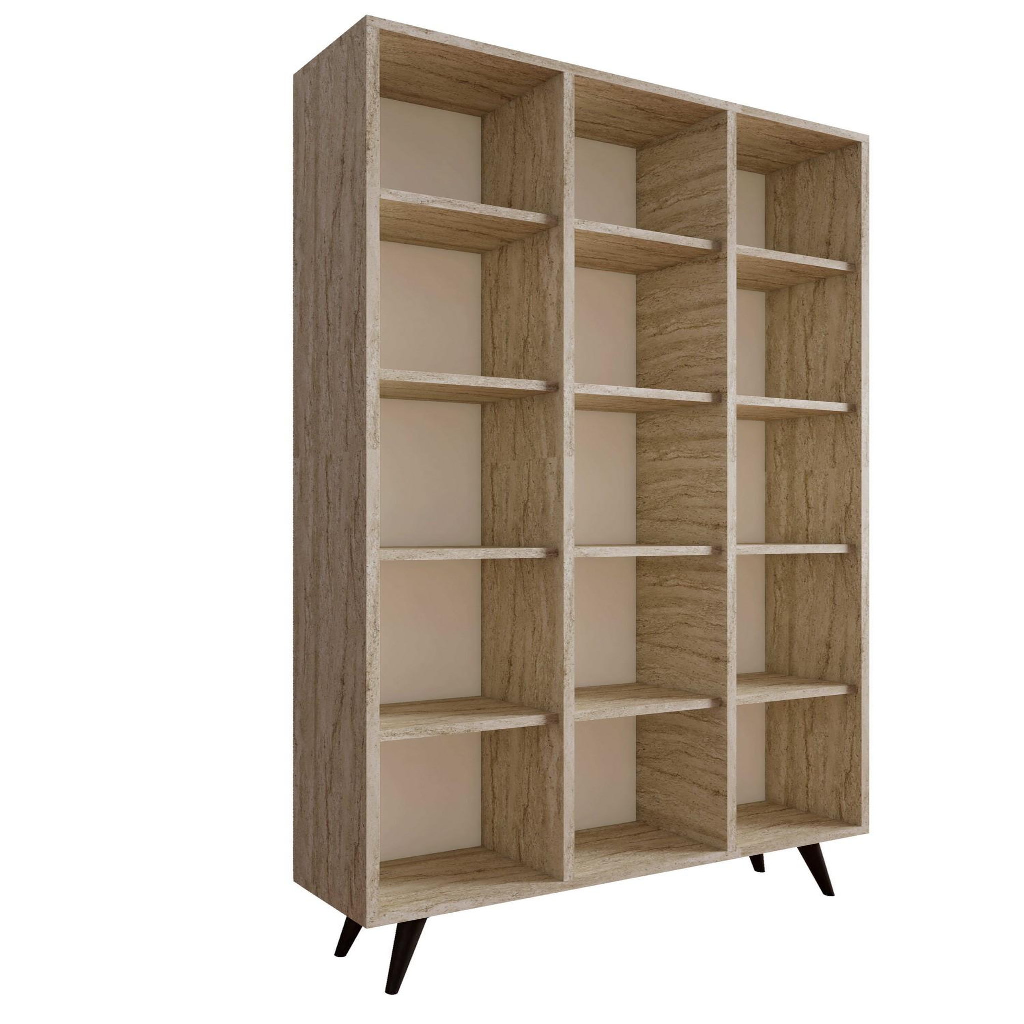 Habitat et Jardin Bibliothèque en bois  Zipa  100 x 25 x 184 cm - Travertin