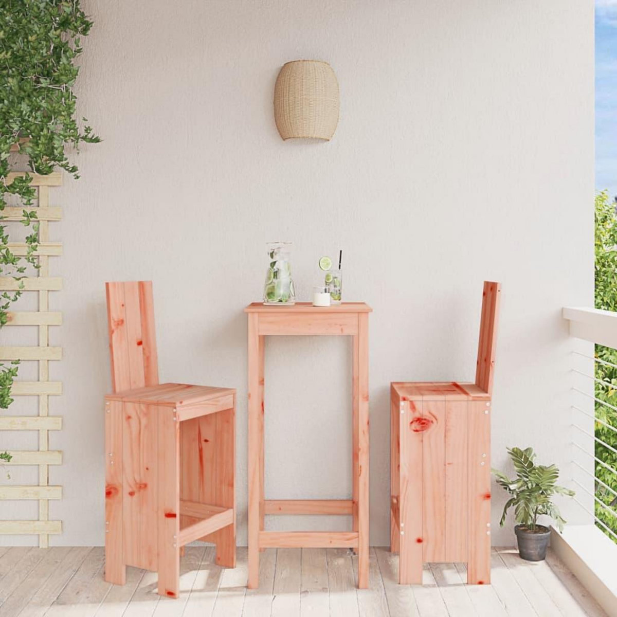 VIDAXL Tabourets de bar lot de 2 40x42x120 cm bois massif douglas