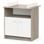 Voir la diapositive 3 : Demeyere Commode a langer 2 portes, 1 niche - HELICIA - Blanc mat & Chene kronberg - 79,6 x 70 x 94,4 cm - DEMEYERE