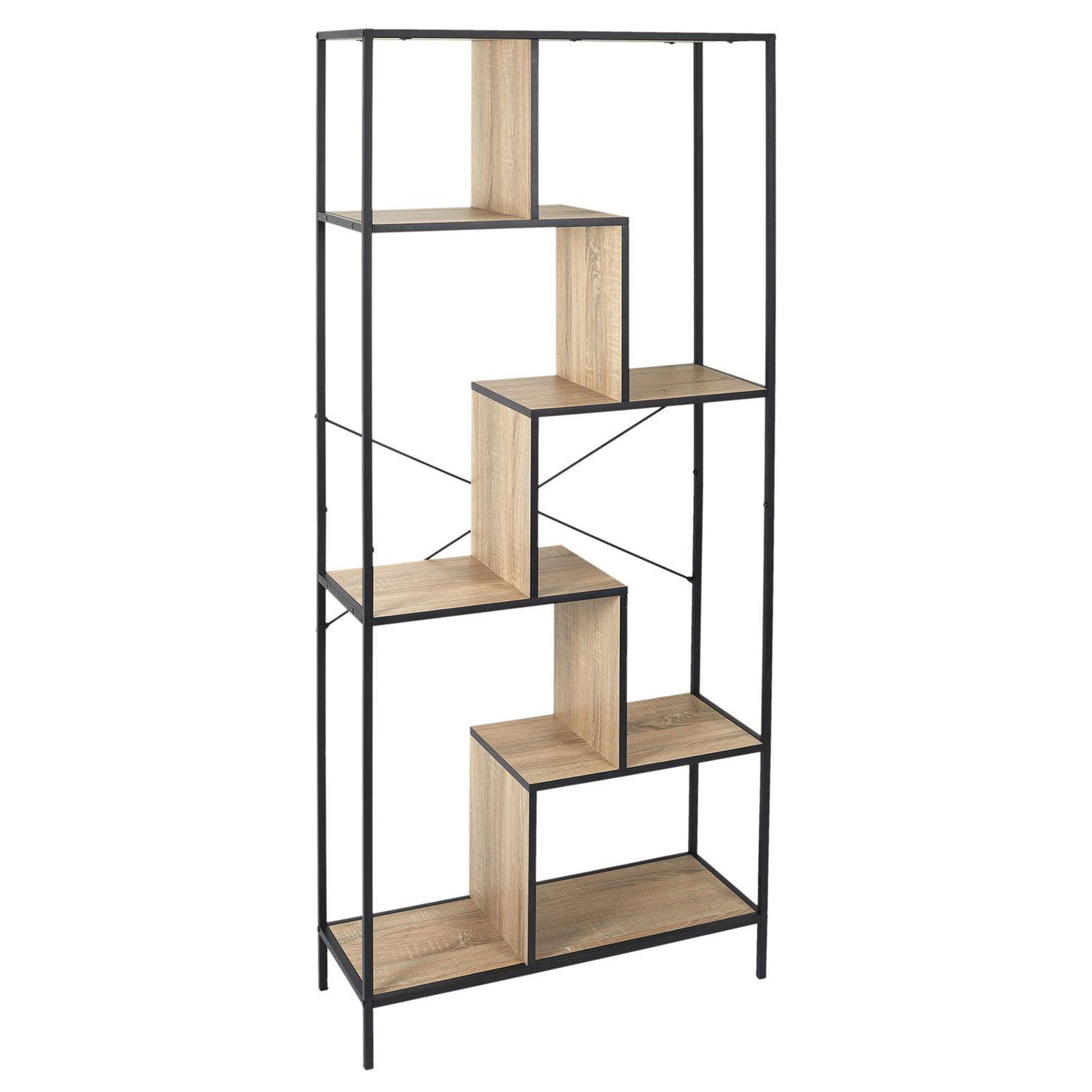 Voir la diapositive 2 : The Home Deco Factory Etagère Edison - H. 180 cm - Noir et Bois