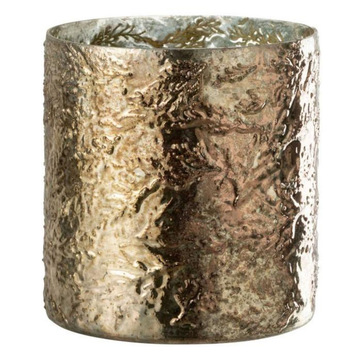 Paris Prix Photophore Cylindrique en Verre  Oxyde  16cm Cuivre