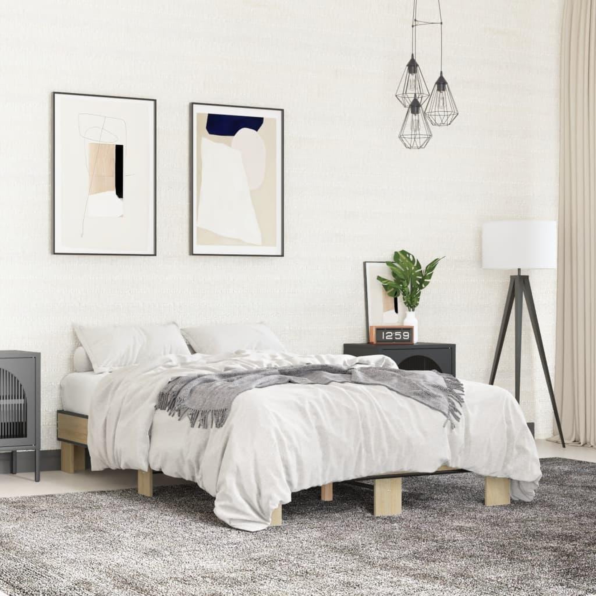 VIDAXL Cadre de lit sans matelas chene sonoma 120x190 cm