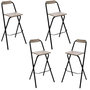 Voir la diapositive 1 : TOILINUX Lot de 4 chaises de bar pliantes LOUNA - H. 97,5 cm