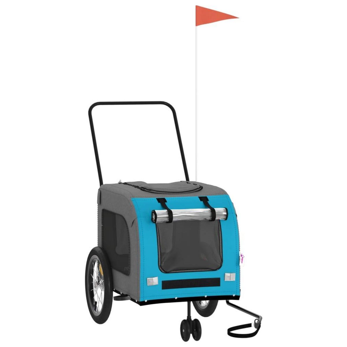 VIDAXL Remorque de velo pour animaux de compagnie bleu et gris