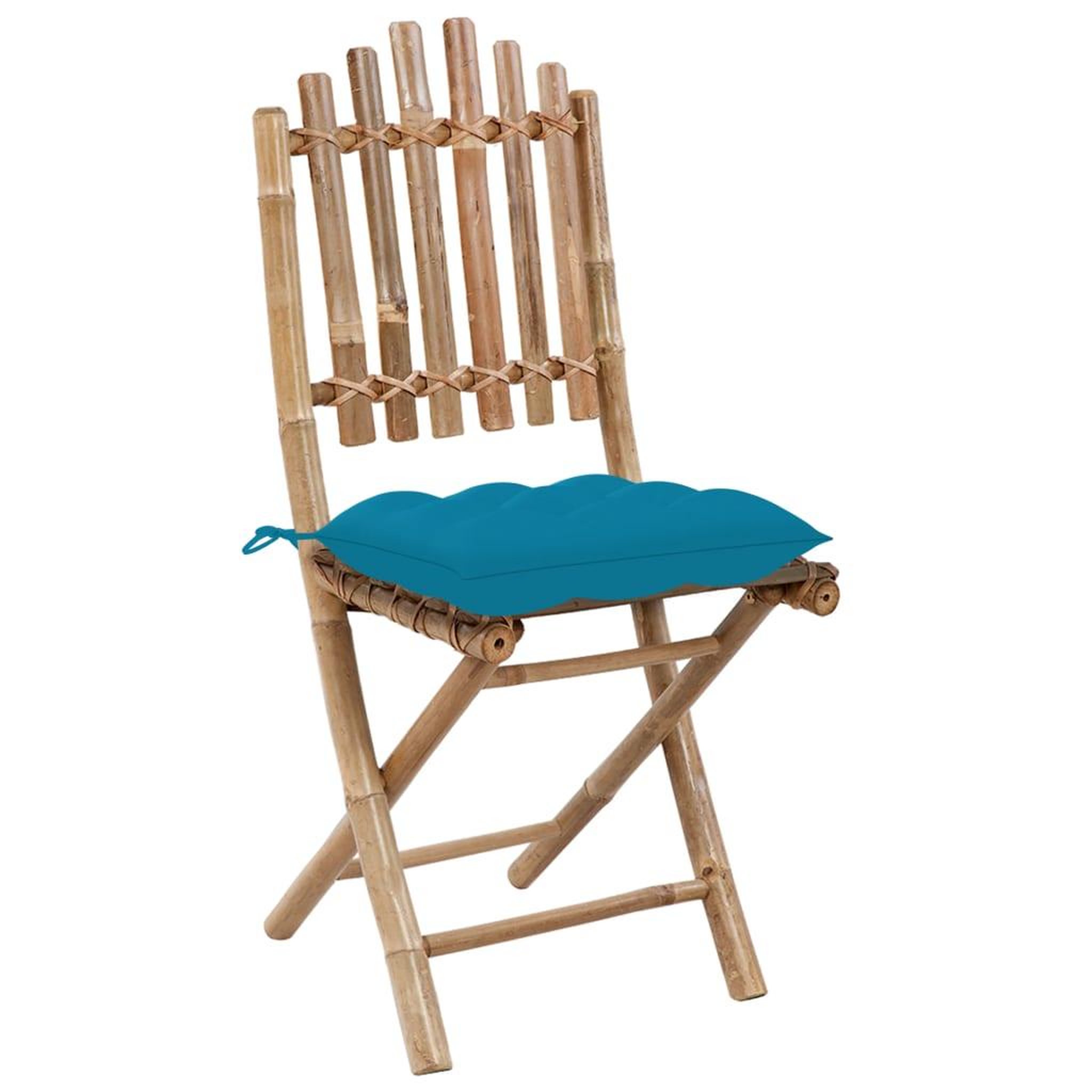 Voir la diapositive 5 : VIDAXL Ensemble a manger d'exterieur pliable 5pcs avec coussins bambou