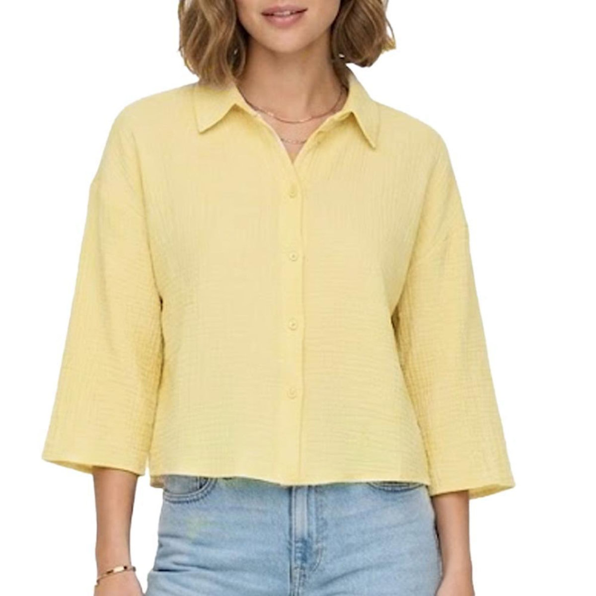 JACQUELINE DE YONG Chemise Jaune Femme JDY Theis Life 3/4