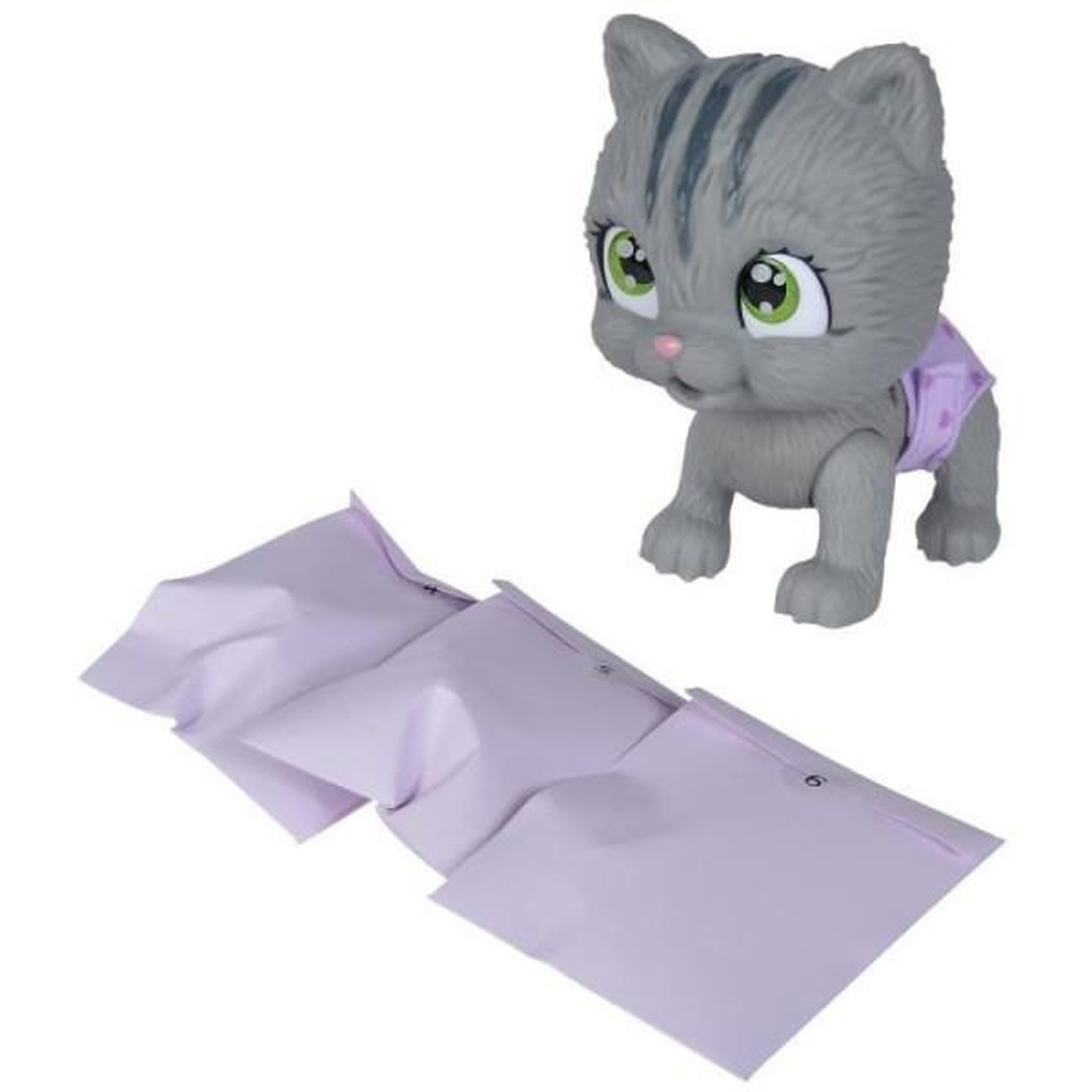 Voir la diapositive 3 : SILVERTORN Smoby - pamper petz - chat a adopter - 4 accessoires - articulé - bois et fais pipi - certificat d'adoption - des 3 ans